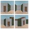 Stupell Industries Desert Modular Houses 4 pc Canvas Wall Art Set Design by Michael Willett